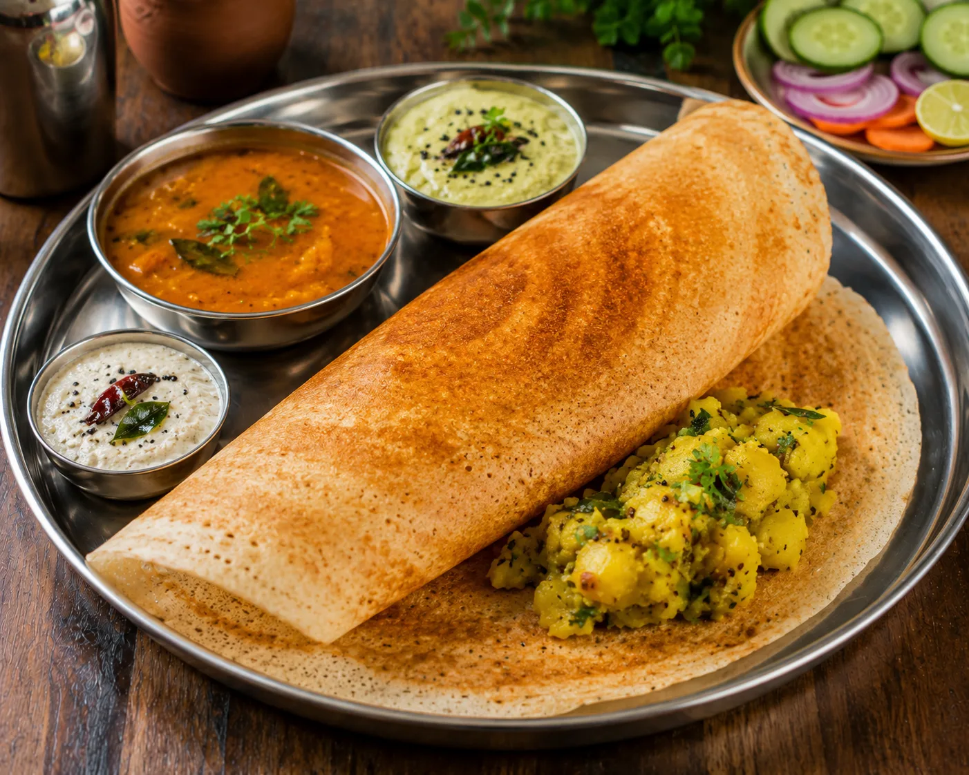 Easy Masala Dosa Recipe – Crispy South Indian Masala Dosa